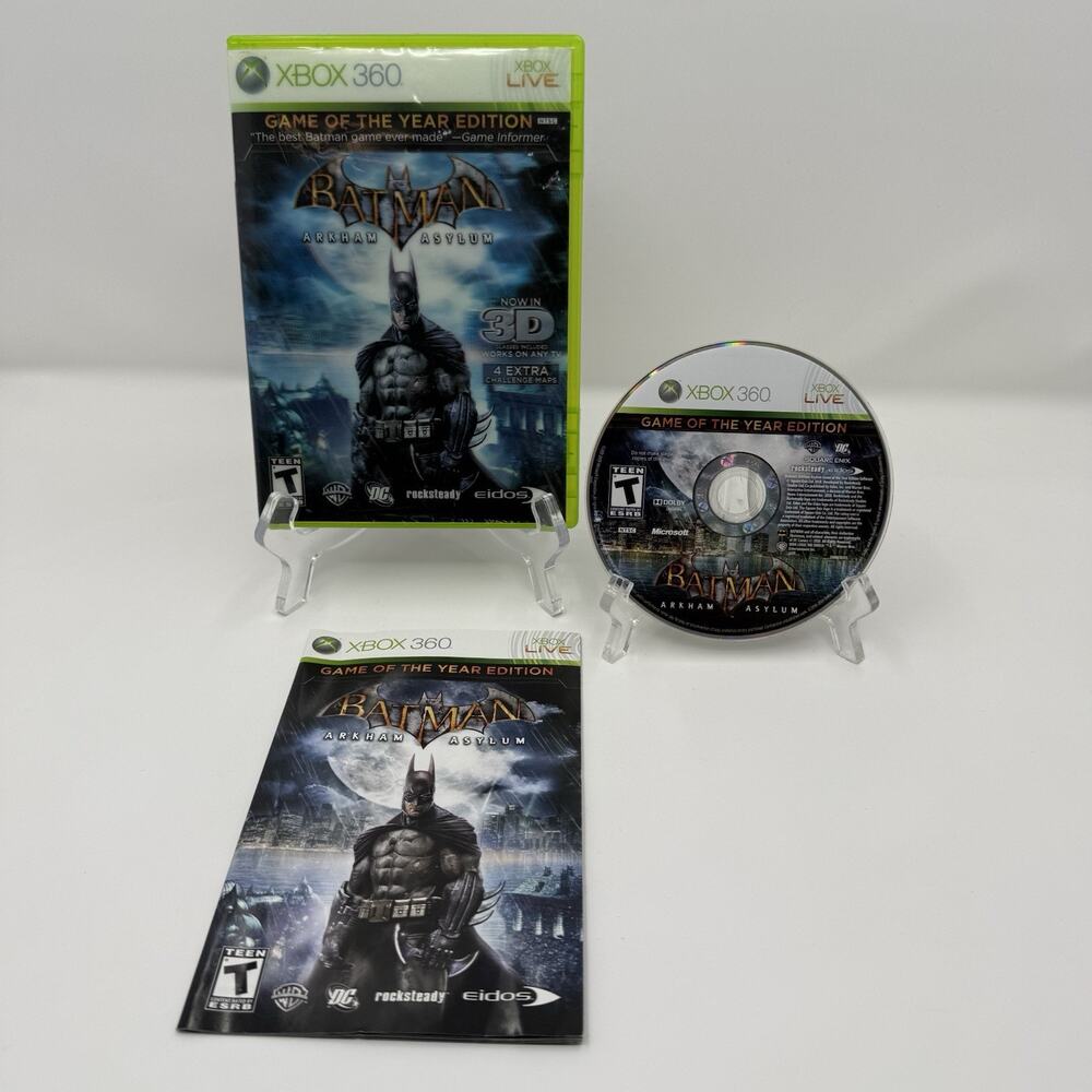Batman Arkham Asylum GOTY Xbox 360 Game CIB Tested